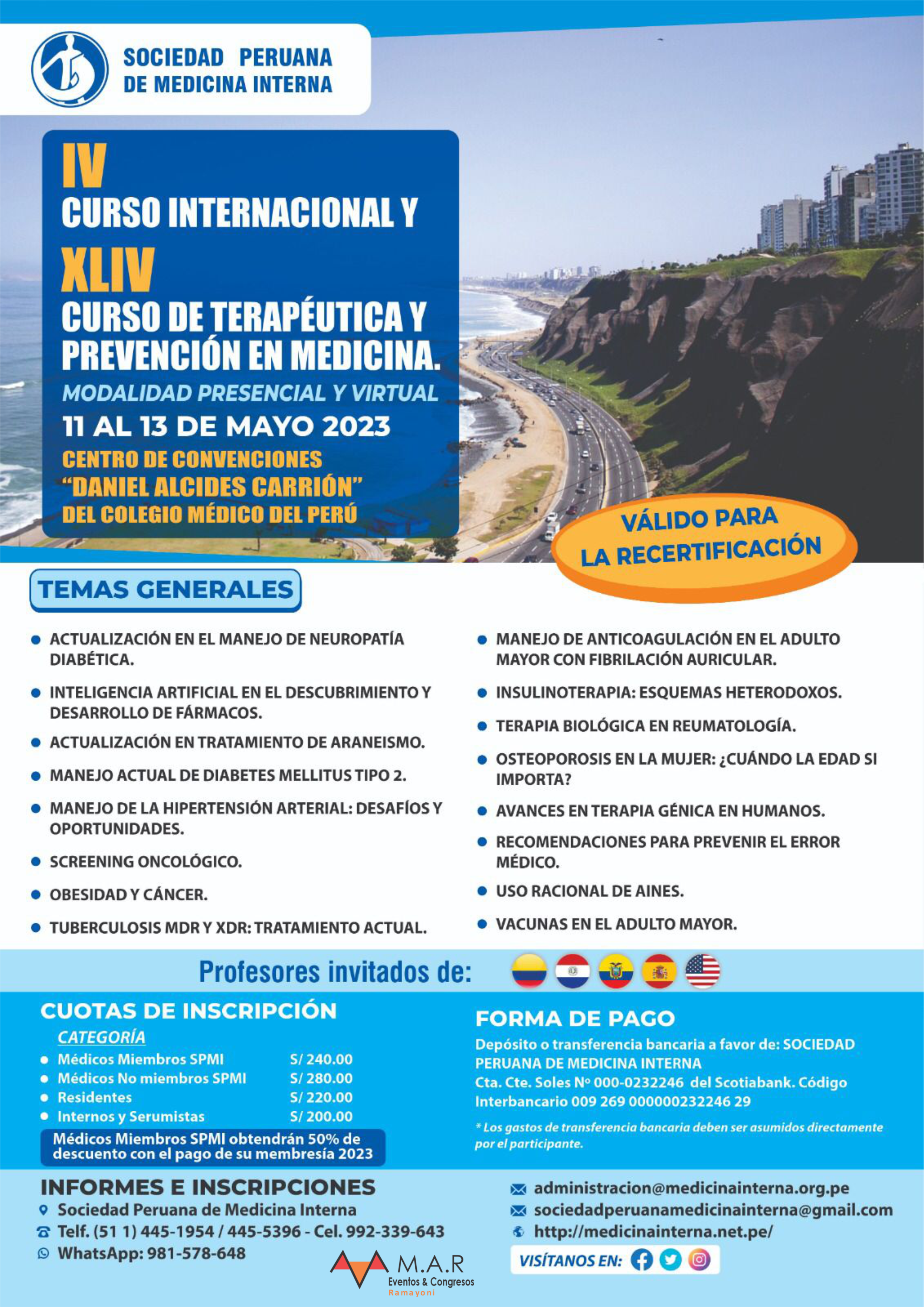 Afiche IV Curso Internacional y XLIV Curso Terapéutica y prevención en medicina
