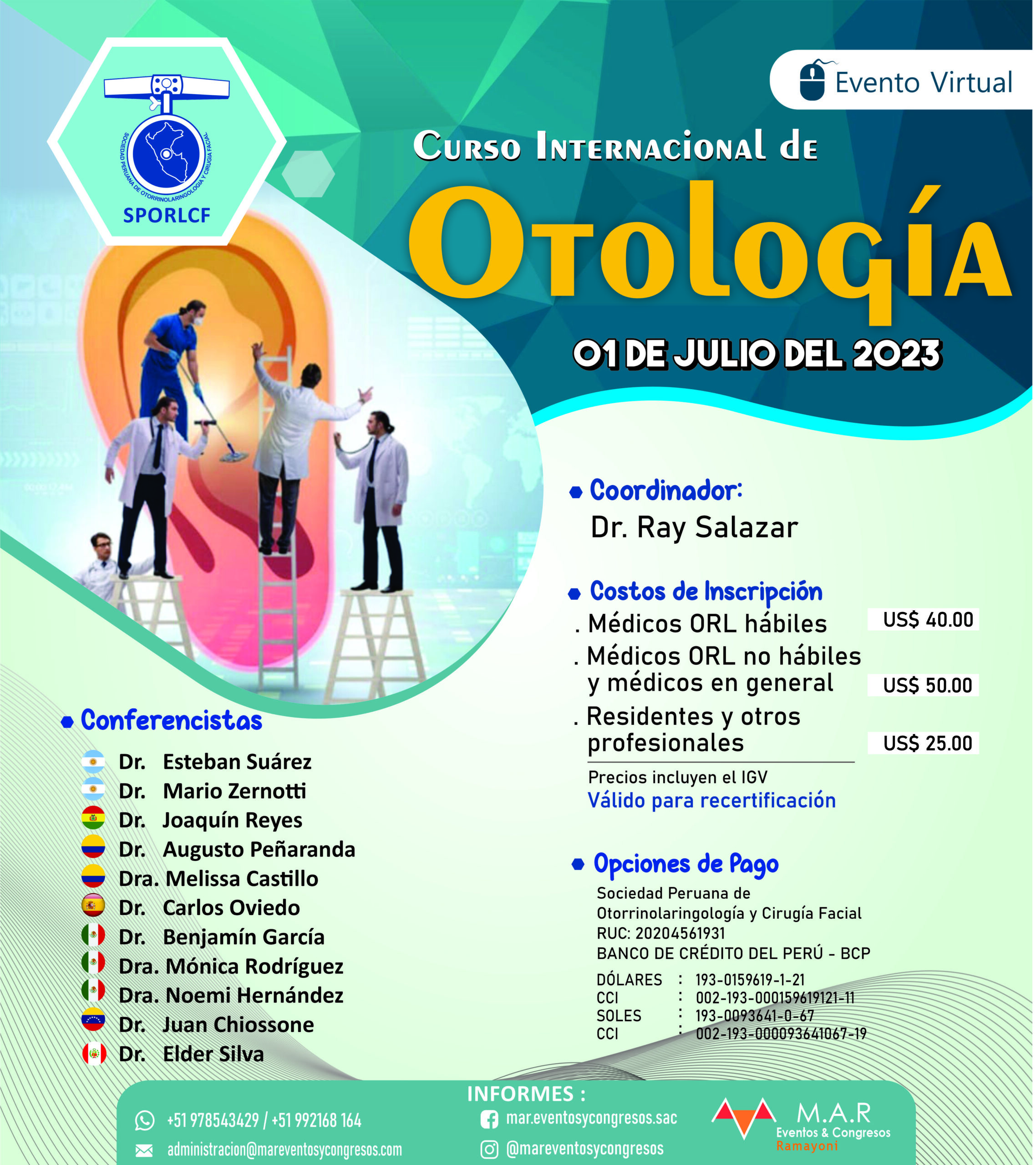 Afiche Curso Internacional de Otología